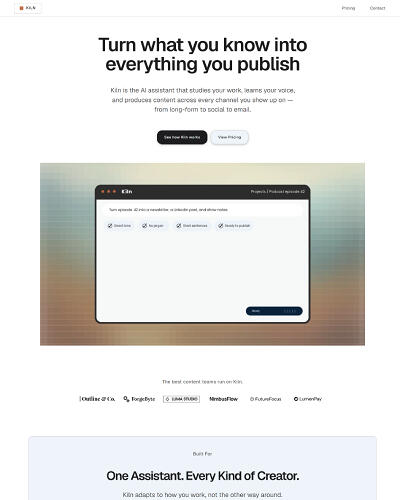 Screenshot of a Carrd template for AI tools and SaaS products