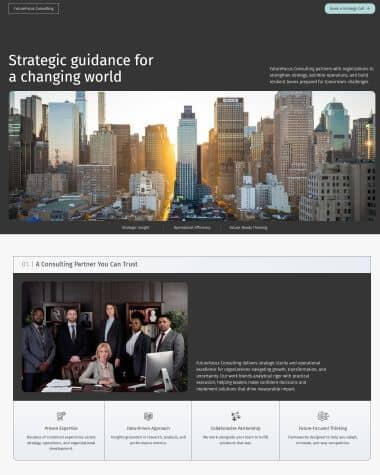 Modern Consulting & Professional Services Carrd Template | Plexonium Design